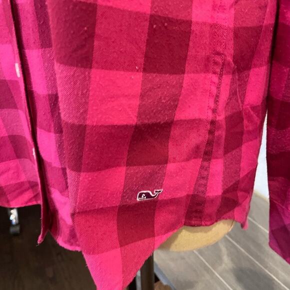 Vineyard Vines Red/Pink Check Button Down Shirt 4 - Picture 5 of 10